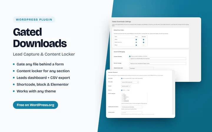 Gated Downloads — gate any file behind a lead capture form