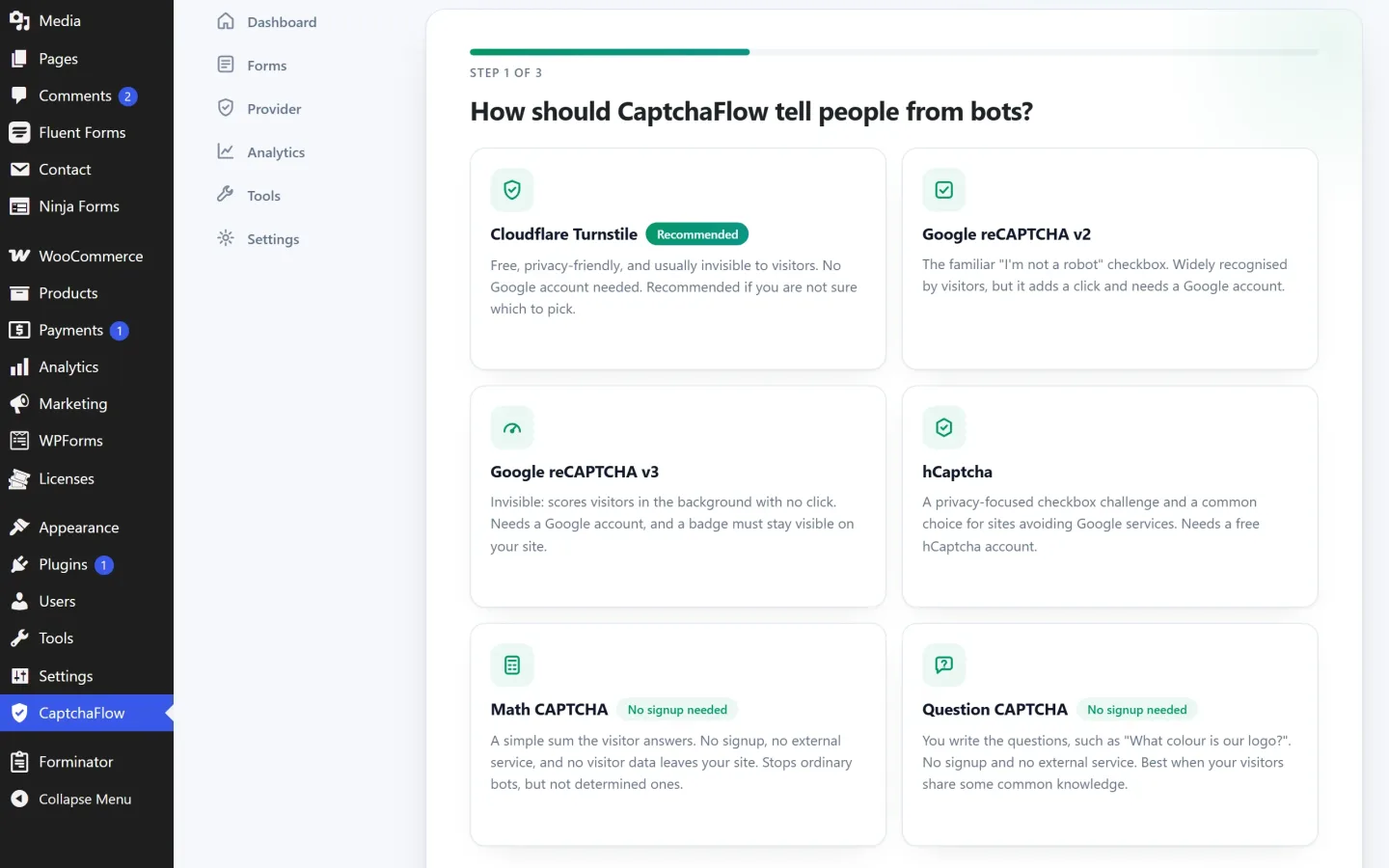 CaptchaFlow – CAPTCHA & Spam Protection for Forms — screenshot 3 of 6